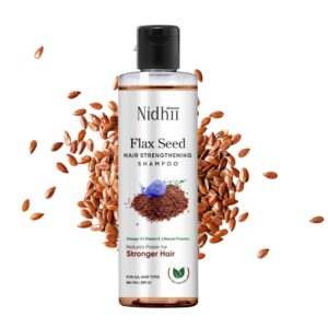 Flax Seed Hair Strengthening Shampoo with Flax Seed, Amla, Shikakai & Bhringraj │ Reduces Hair Fall │ Strengthens & Nourishes Scalp │ Gentle Cleansing for Men & Women (250 ml)
